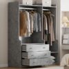 Open Wardrobe Storage For Bedroom - Gray - Image 22