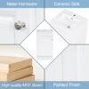 18" Bathroom Vanity With Sink, & Ceramic, Adjustable Shelf - White - Image 8