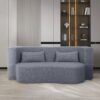 2 In 1 Convertible Sofa Bed, Full Size Folding Loveseat Couch With Soft Teddy Fabric, Floor Sofa Mattress With 2 Pillows, Space Saving Futon For Small Living Room, Dorm - Gray - Image 4