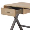 Danton - Aluminum Top Grain Leather Rectangular Writing Desk - Gold - Image 4