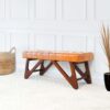 Mia - Bench With Buttons - Brown / Rustic - Image 2