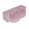Modern Floor Sofa With 2 Pillows, Convertible Teddy Fabric Foam Filled Sleeper Sofa Bed, Full Size Folding Mattress For Living Room Guest Bed, Playroom, No Assembly Required - Pink - Image 9