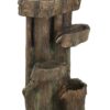 Rustic Decorative Tree Trunk 5 Tier Water Fountain, With Light And Pump, For Indoor And Outdoor - Brown - Image 2