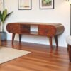 Circular TV Unit - Chestnut - Image 11