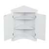 Triangle Bathroom Storage Cabinet With Adjustable Shelves, Freestanding Floor Cabinet For Home Kitchen - White - Image 14