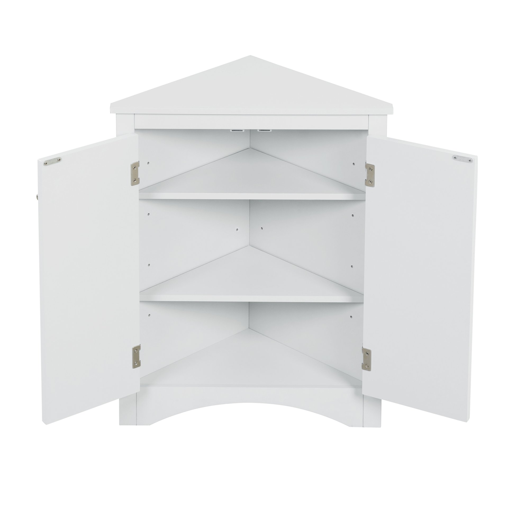 Triangle Bathroom Storage Cabinet With Adjustable Shelves, Freestanding Floor Cabinet For Home Kitchen - White - Image 14