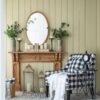 Oval Wall Mirror With Wood Frame, Farmhouse Wood Mirror For Bathroom Entryway Console Lean Against Wall - Brown - Image 5