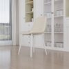 Modern Kitchen Dining Chairs (Set of 4) With Linen Padding And Sturdy Metal Legs - Beige - Image 7