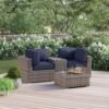 2 Seat Patio Furniture Set With Cushions, All Weather - Gray Mix - Image 4