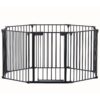 Adjustable Safety Gate 8 Panels Play Yard Metal Doorways Fireplace Fence Christmas Tree Fence Gate For House Stairs Gate Prohibited Area Fence - Black - Image 11