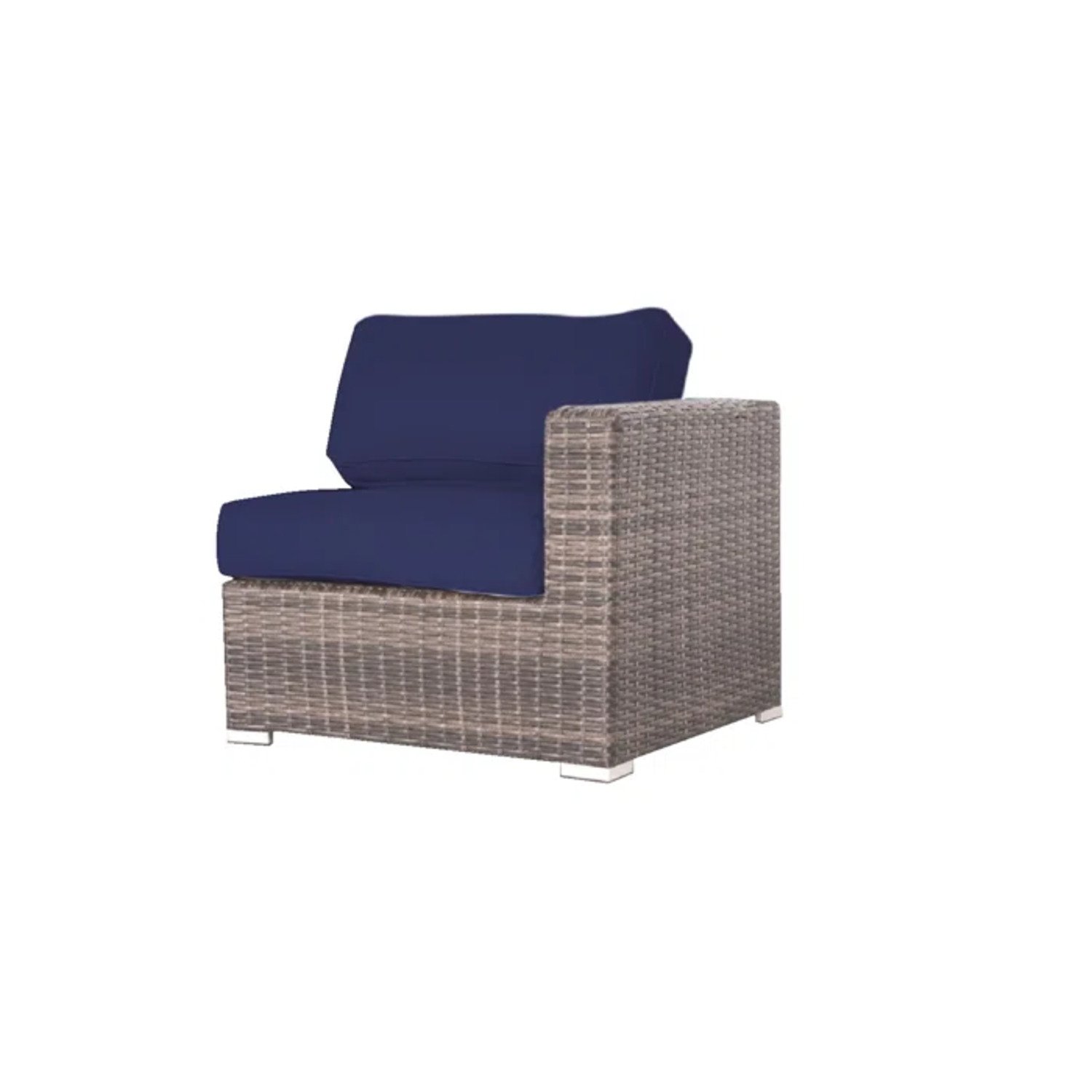 Outdoor Wicker Patio Sofa Set With Feet, 4 Piece Modular Design, Weather Resistant Rattan - Espresso - Image 8