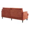 Mid Century Modern Chenille Fabric Loveseat Sofa With Wood Feet, 2 Seat Upholstered Couch - Orange - Image 12