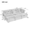 Modern Sofa Modular Sofa Couch Upholstered Corduroy Sectional Sofa With Side Storage Pockets And 3 Movable Ottomans For Living Room - Beige - Image 13
