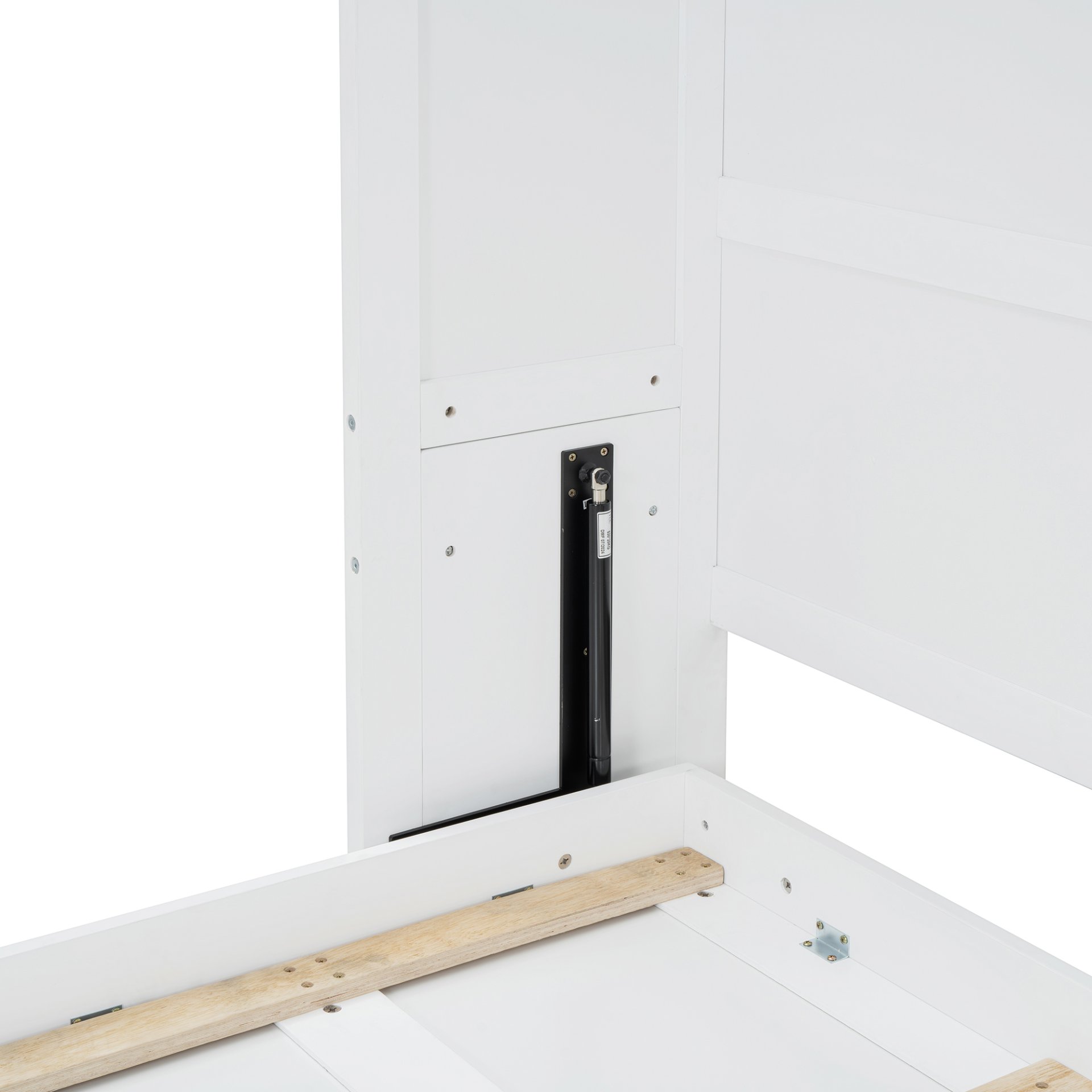 Queen Size Murphy Wall Bed With Top Cabinets & Wine Rack - White - Image 12