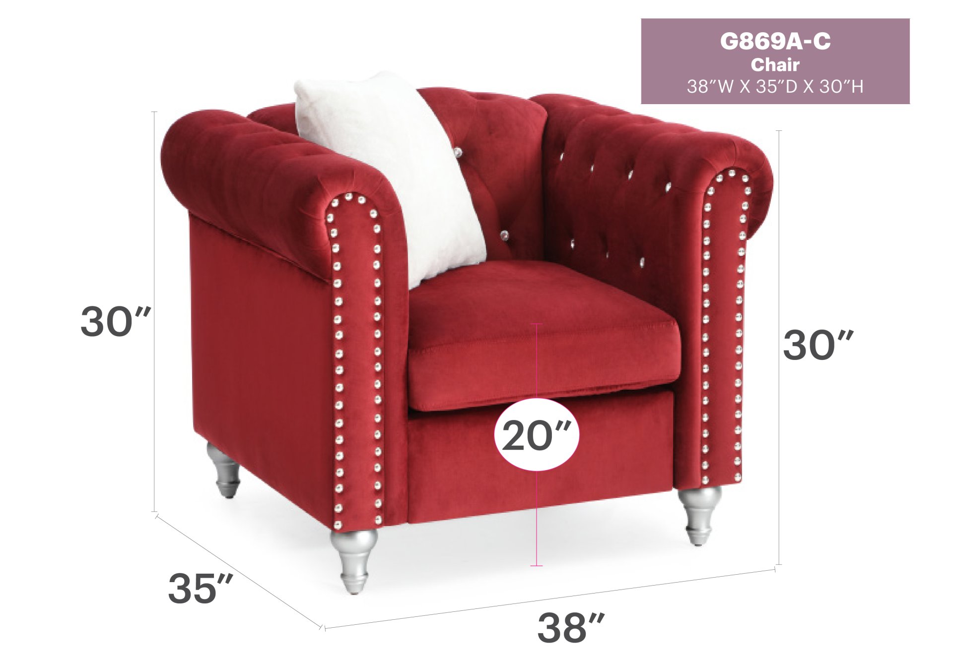 Chic Chair - Burgundy - Image 5