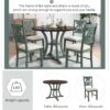 Retro Style 5 Piece Round Dining Table Set With Storage Shelf And Fabric Chairs - Antique Blue / Dark Brown - Image 5