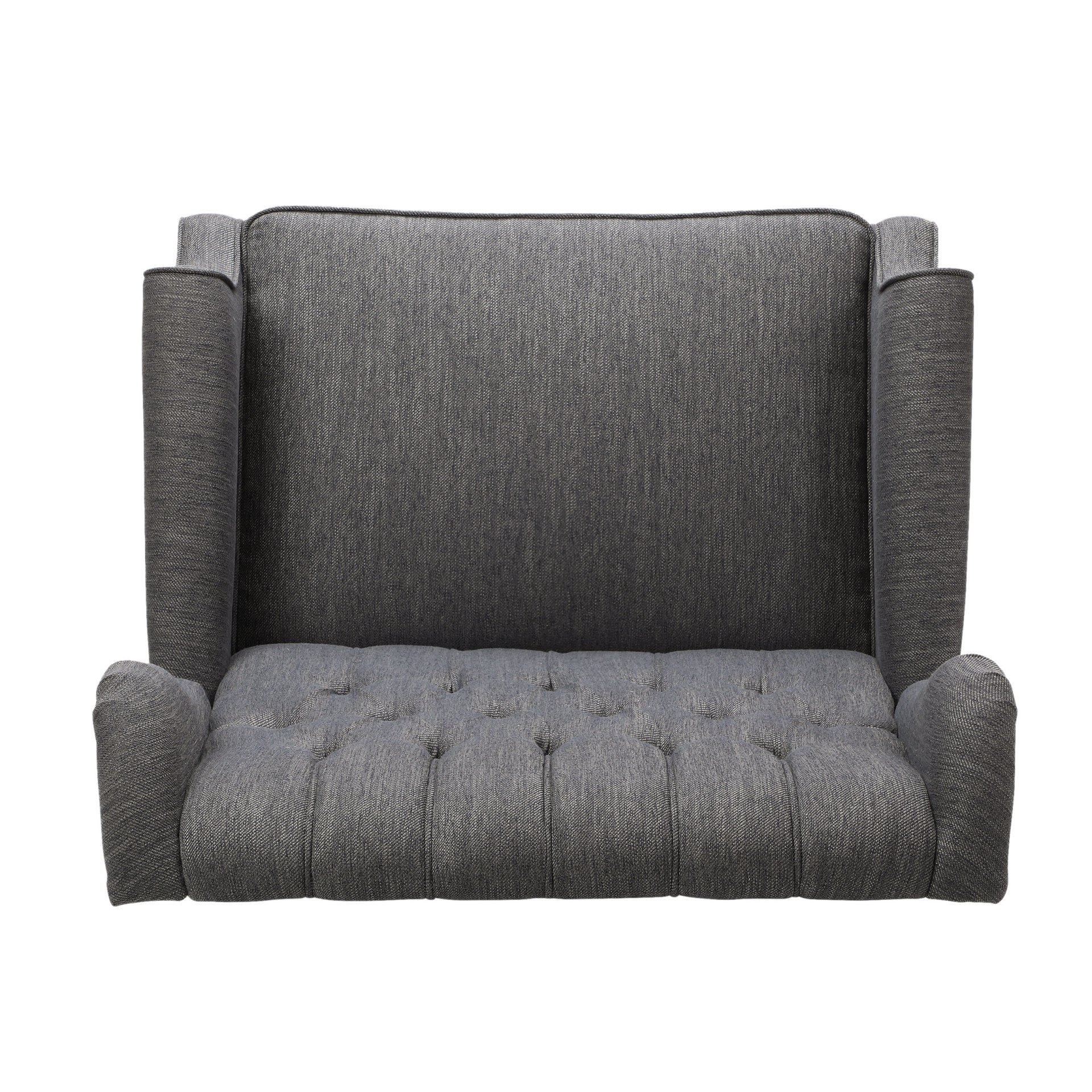 Dunham - Contemporary Fabric Tufted Oversized Pushback Recliner - Charcoal - Image 11