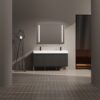 Deluxe 60" Freestanding Bathroom Vanity With Resin Double Sink - Dark Oak - Image 2