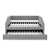 Elegant Tufted Upholstered Full Size Daybed With Trundle Linen Fabric - Gray - Image 13