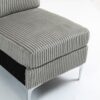 Modular Sectional Sofa Armless Seat Module, Corduroy Sectional Couch, Single Couch Modular Armless Accent Chair With Back Cushion - Gray - Image 8