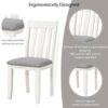 Retro Style 7 Piece Dining Table Set With Extendable Table And 6 Upholstered Chairs - Gray / White - Image 8
