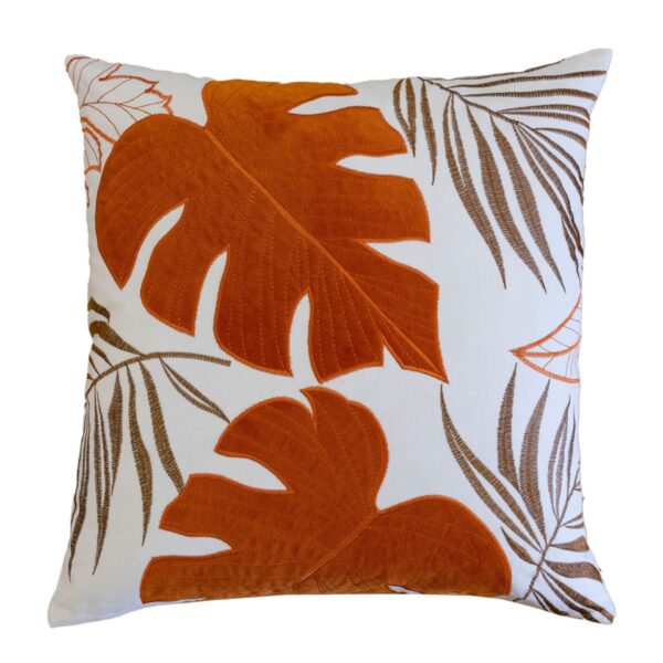 Autumn Vibes Leaf Accent Pillow - Spice
