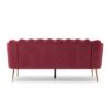Modern Glam 3 Seater Sofa With Velvet / Gold Iron Legs - Natural - Image 8