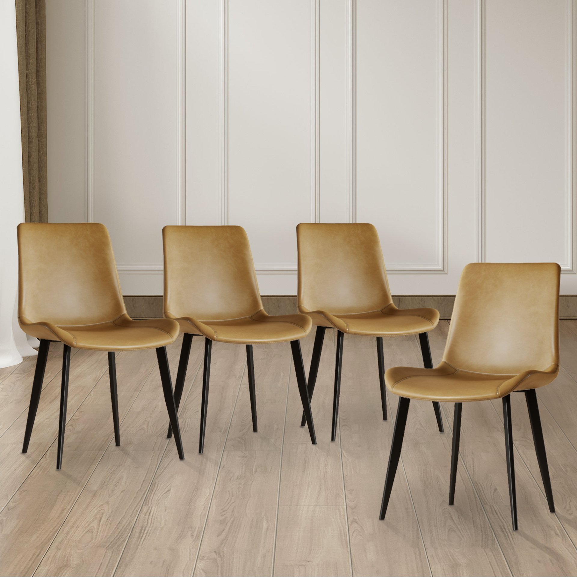 Dining Chair With Floral Seats And Carbon Steel Legs (Set of 4) - Brown - Image 10