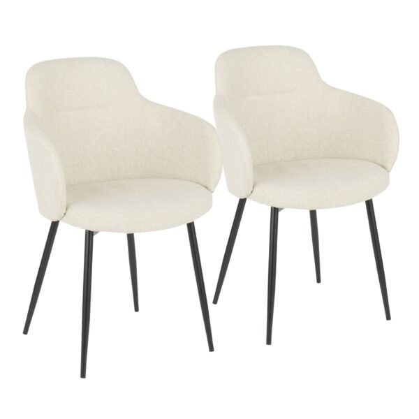 Boyne - Contemporary Chair (Set of 2) - Black / Cream