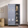 6 Door Lockers With Lock For Employees, Storage Cabinet For Home, Gym, Office, School, Garage - Gray - Image 2