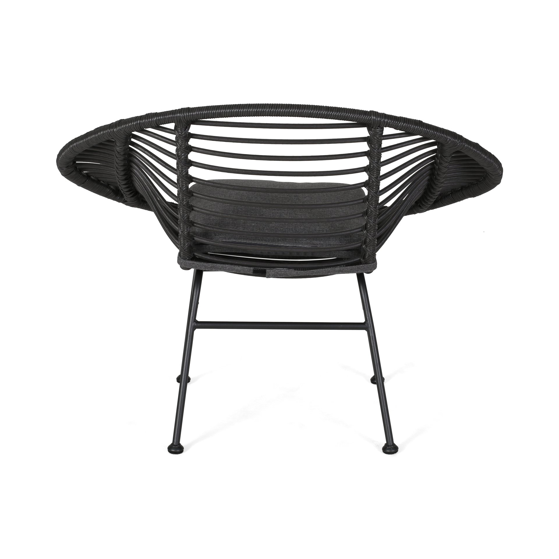 Cordella - Outdoor Woven Wicker Chairs With Cushions, (Set of 2) - Gray - Image 11
