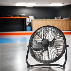 3 Speed High Velocity Industrial Heavy Duty Metal Floor Fan With Tilting Head, For Outdoor / Indoor Use - Black