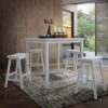 Gaucho - 5 Pieces Pack Counter Height Table Set - White - Image 6