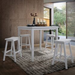 Gaucho - 5 Pieces Pack Counter Height Table Set - White