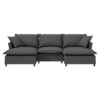 Sectional Sofa With Ottoman U Shaped Cloud Sleeper Couch Set With Pillows, Free Combination 5 Seat Modular Upholstered - Gray - Image 10
