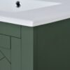 Bathroom Vanity With Ceramic Sink Combo, Frame Bathroom Storage Cabinet, Freestanding Vanity Set With 3 Drawers & Soft Closing Doors - Green - Image 21