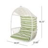 Malia - Outdoor / Indoor Wicker Hanging Chair With Cushion - White / Green - Image 3