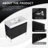 Minimalist 36" Freestanding Bathroom Vanity With Resin Sink And Storage Cabinet - Dark Oak - Image 10