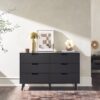 Mid-Century Hans 6 Drawer Dresser With Cut-Out Handles - Black - Image 4