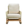 Contemporary Minimalist Wicker Rocking Chair Set With Soft Polyester Cushions And Durable Wooden Frame For Indoor And Outdoor Spaces - Ivory - Image 6