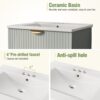 Modern Wall-Mounted Bathroom Vanity With 2 Drawers, Ideal For Small Bathrooms - Green - Image 10