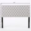 Queen Size Headboard With Button Tufting - Light Gray - Image 3