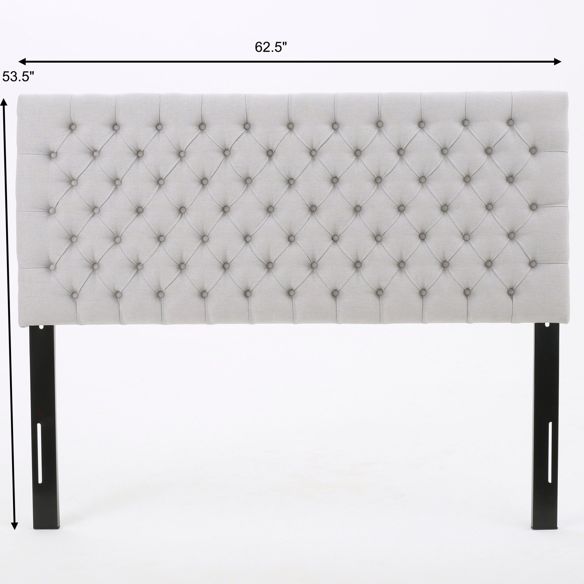Queen Size Headboard With Button Tufting - Light Gray - Image 3