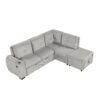 Sectional Sofa Pull Out Sofa Bed L - Shaped Sofa With Movable Ottoman And Stool, Large Storage Space, A Cup Holder, And 2 USB Ports For Living Room - Light Gray - Image 15