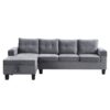 Modern Sectional Sofa Set With L Shape Chaise Lounge, Cup Holder, And Storage - Gray - Image 6