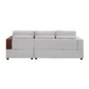 Sectional Sofa Upholstered Sofa Couch With Reversible Armrests For Living Room - Gray - Image 7