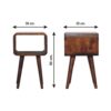 Mini Curved Open Bedside Table - Brown - Image 3