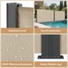 Retractable Side Awning Waterproof And UV Resistant Roll Up Privacy Screen For Balcony - Beige - Image 12