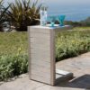 Aluminum Outdoor Side Table, C Shaped End Table, Outside Small Table For Patio - Silver - Image 6