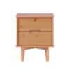 Mid-Century Modern Solid Wood 2 Drawer Nightstand - Natural Pine - Image 2